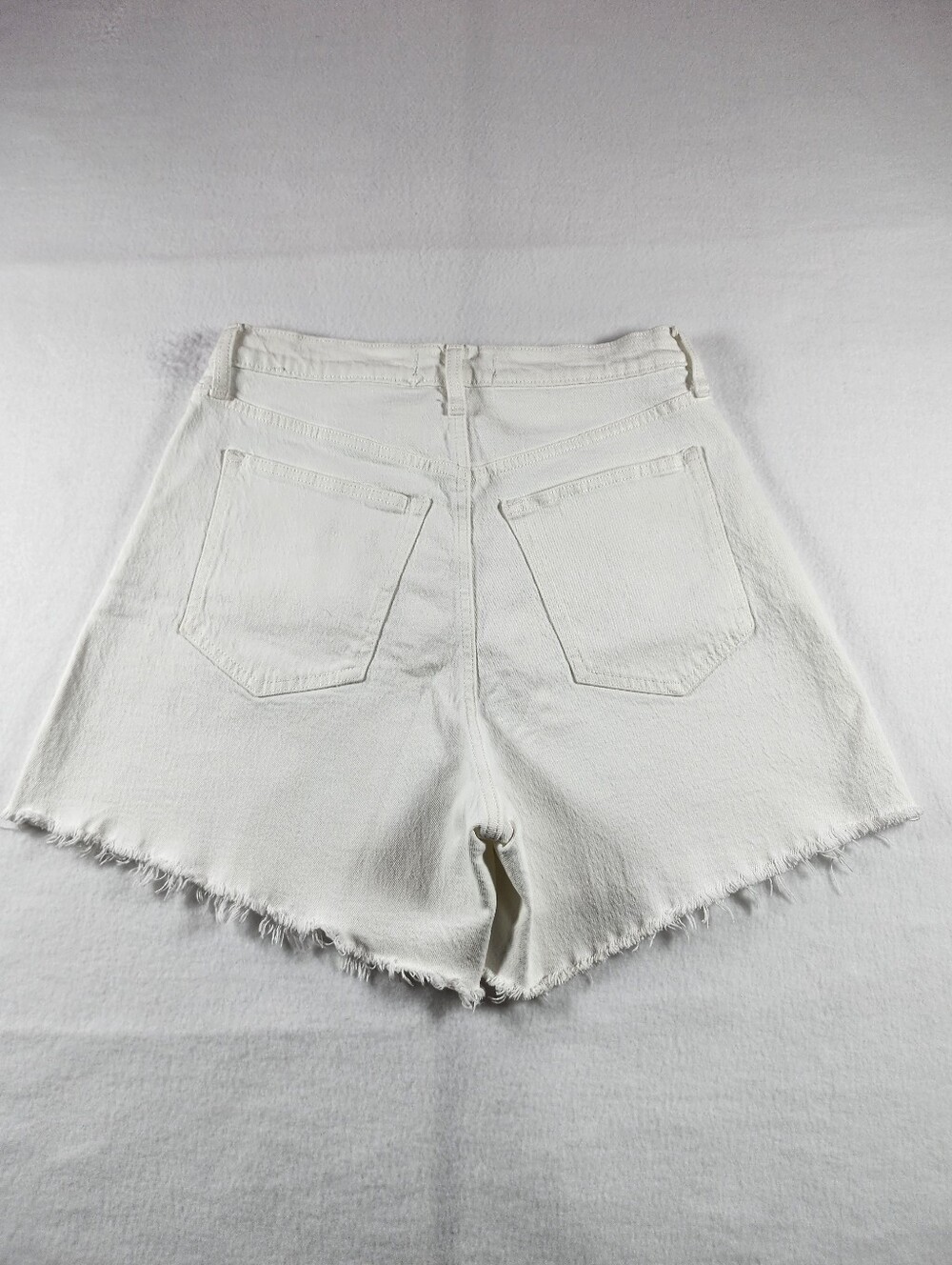 Abercrombie Curve Love High Rise Dad Shorts White Denim Size 29 - Picture 8 of 8